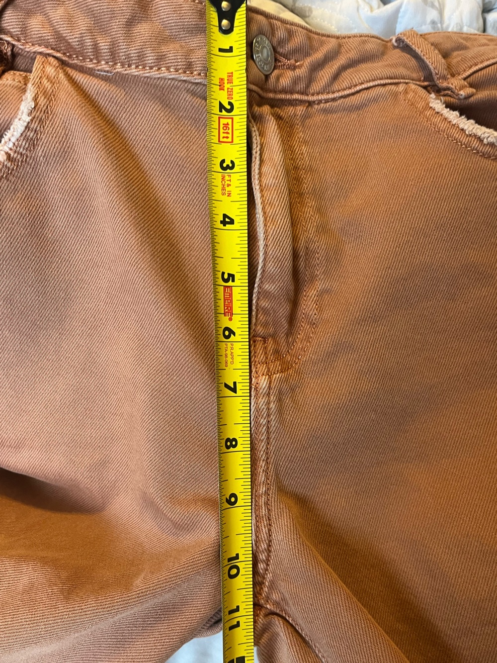 Rust Mid Rise Wide Leg Cropped Jeans Raw Hem Saddle Western Boho Size 28 - Picture 8 of 8